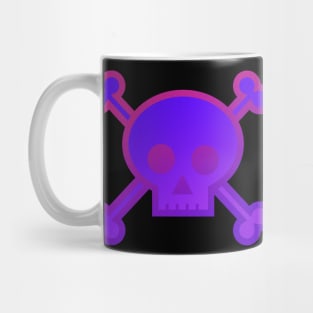 Skull and Crossbones Pirate Flag Red Purple Gradient Pastel Goth Mug